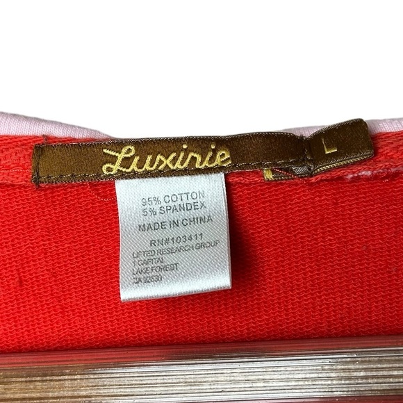 Luxirie Size Large Embroidered Pullover V Neck Red Long Sleeve Bohemian - Picture 8 of 15